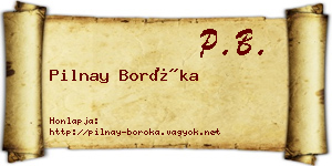 Pilnay Boróka névjegykártya
